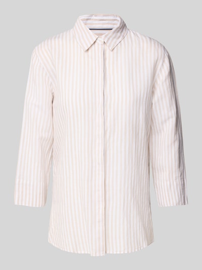 Brax Regular fit linnen blouse met 3/4-mouwen, model 'Vickie' Beige - 2