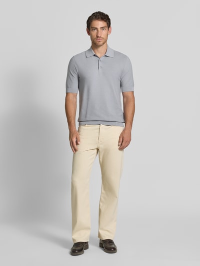 Matinique Slim fit poloshirt van katoenmix in tricotlook Lichtblauw - 1