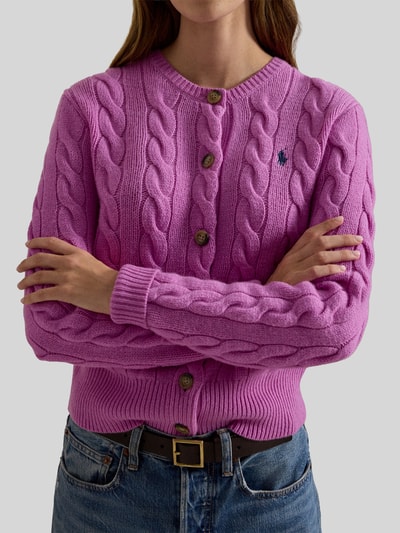Polo Ralph Lauren Regular fit gebreid jack van wol met kasjmier-aandeel Felroze - 3