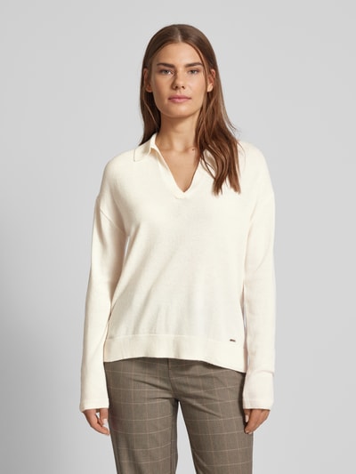 Brax Gebreide pullover met labeldetail, model 'LILLIAN' Offwhite - 4