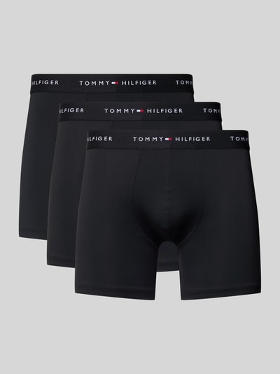 Produktfoto, Boxershorts mit elastischem Bund mit Logo-Intarsien im 3er-Pack von Tommy Hilfiger, Optik: Unifarben, Passform: Skinny-Fit, Label-Schriftzug, Bundabschluss: elastischer Bund mit Logo-Intarsien, Multipack:3er-Pack, Materialverarbeitung: Stretch