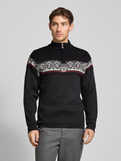 Dale of Norway Wollen pullover met labelstitching, model 'Moritz Mens' Antraciet - 4