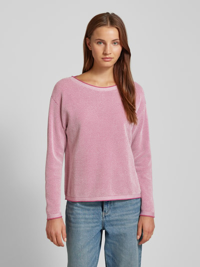 Tom Tailor Comfort Fit Strickpullover mit Pünktchen-Muster Pink 4