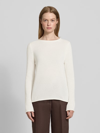 Marc O'Polo Regular Fit Strickpullover aus reiner Baumwolle Offwhite 4