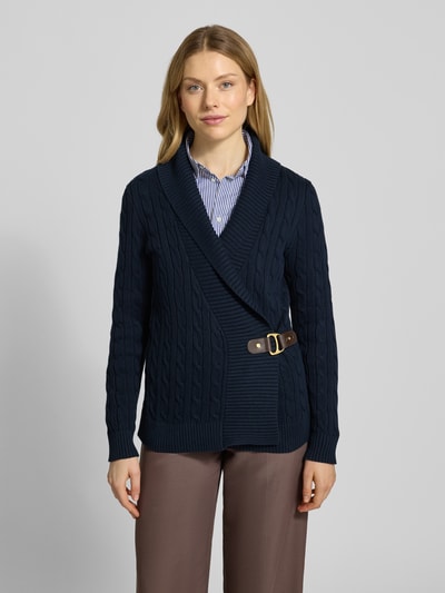 Lauren Ralph Lauren Kurtka z dzianiny ze ściegiem warkoczowym model ‘DONATO’ Granatowy 4