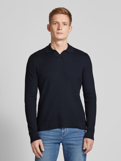 JOOP! Collection Strickpullover mit V-Ausschnitt Modell 'Sachar' Marine 4