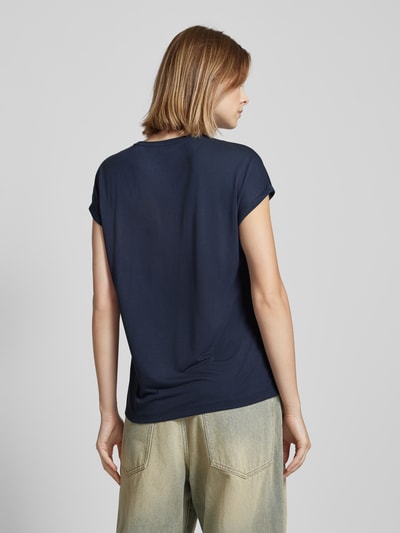 Tom Tailor Denim Loose Fit T-Shirt aus fließendem Viskose-Mix Dunkelblau 5