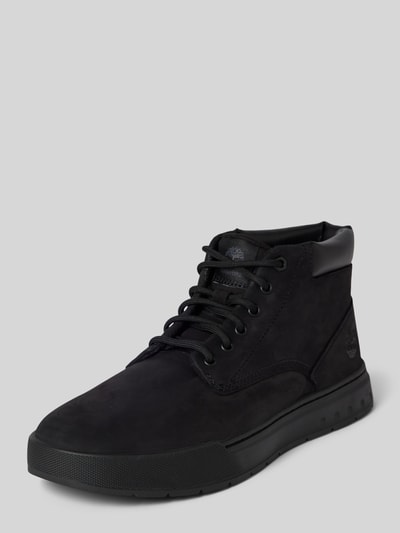 Black leather timberland boots online