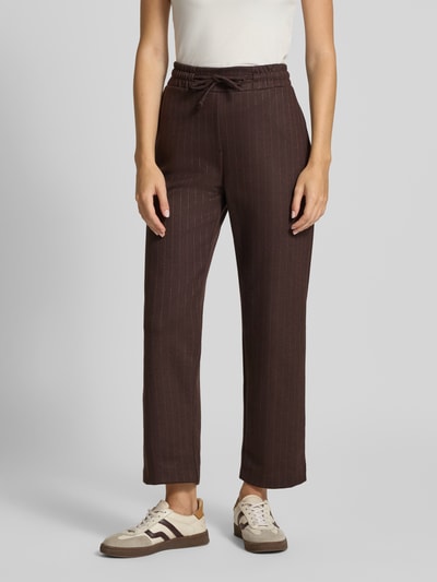 Rich & Royal Stoffen broek met Franse steekzakken Donkerbruin - 4