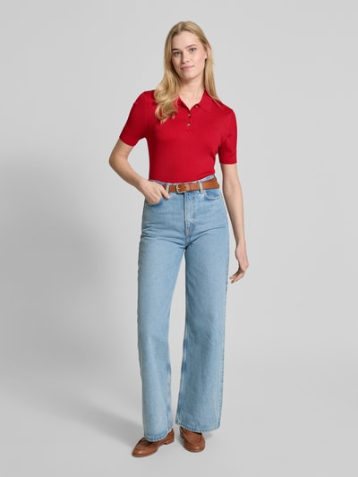 Tommy Hilfiger Slim fit poloshirt van viscosemix Rood - 1