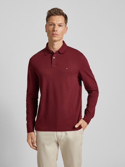 Tommy Hilfiger Poloshirt met labelstitching Donkerrood - 4