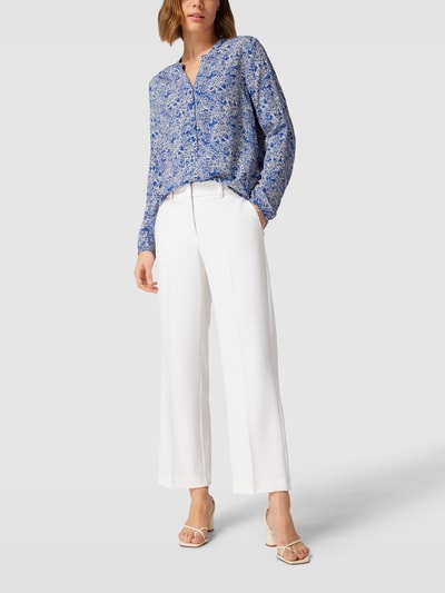 Saint Tropez Blouse met all-over motief, model 'Eda' Oceaanblauw - 1