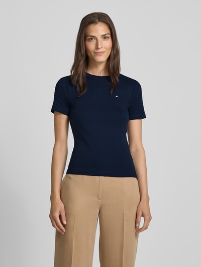 Tommy Hilfiger Slim Fit T-Shirt aus reiner Baumwolle Marine 4