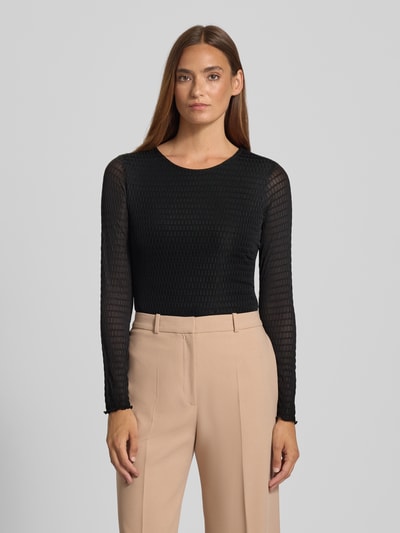 Vila Bluzka z długim rękawem i okrągłym dekoltem model ‘LARINE’ Czarny 4