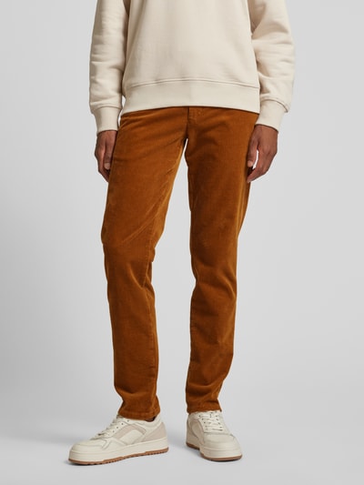 Mmx Slim fit corduroy broek met achterzakken, model 'Lupus' Camel - 4