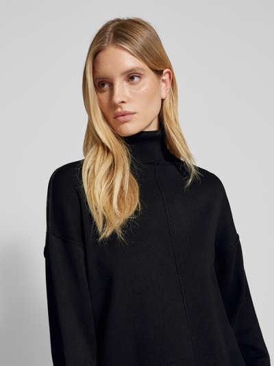 Vila Oversized gebreide pullover met col, model 'OSTRIA' Zwart - 3