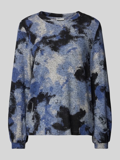 Tom Tailor Loose fit shirt met lange mouwen van viscosemix met abstract motief Donkerblauw - 2