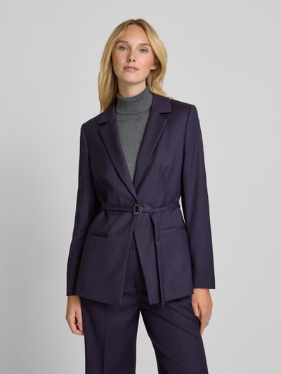 comma Slim Fit Blazer mit Knopfverschluss Aubergine 4