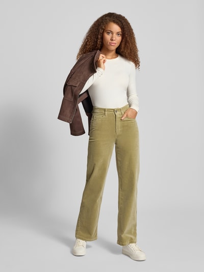 Marc O'Polo Denim Spodnie sztruksowe z szerokimi nogawkami z mieszanki bawełny Trzcinowy 1