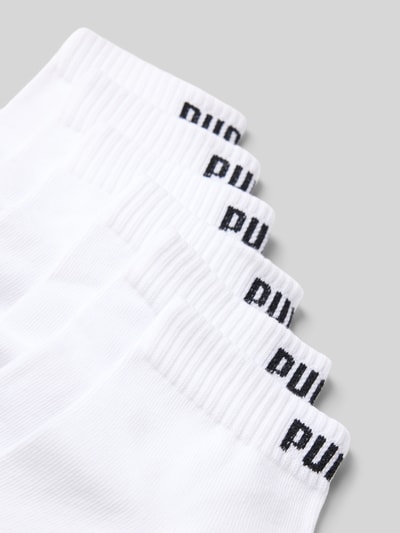 Productfoto, witte sokken uit katoenmix met zwart PUMA-logo, set van 6, Socken aus Baumwoll-Mix im 6er-Pack van PUMA, Heren