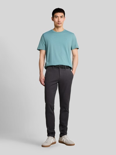 Tom Tailor Regular Fit T-Shirt aus reiner Baumwolle mit Logo-Stitching Blau 1