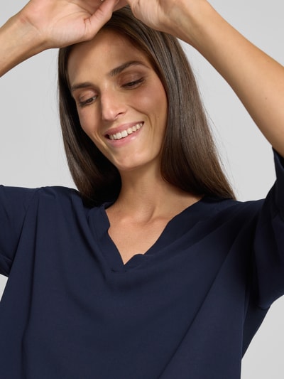 Marc Cain Blusenshirt mit V-Ausschnitt und 3/4-Arm Marine 3