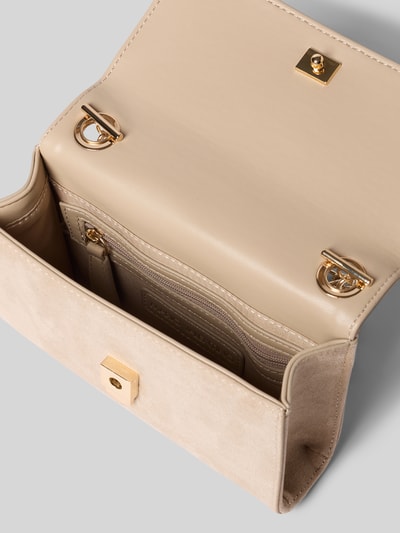 Productfoto, beige schoudertas met logodetail model 'DIVINA' van Valentino Bags voor dames, zachte textuur en gouden details