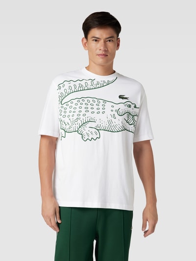 Lacoste T-Shirt mit Motiv-Print Weiss 4