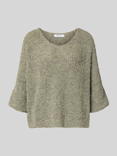 ZABAIONE Relaxed Fit Strickpullover mit Woll-Alpaka-Anteil Modell 'Em44maa' Khaki 2