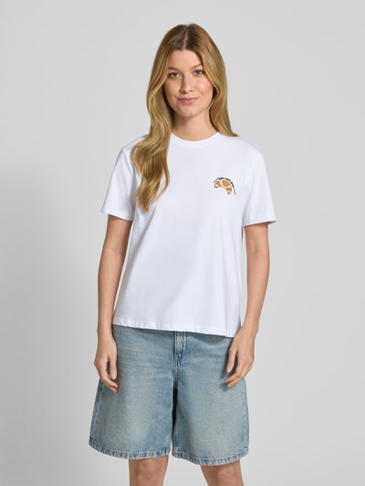 Vila T-shirt met motiefprint, model 'NORA' Offwhite - 4