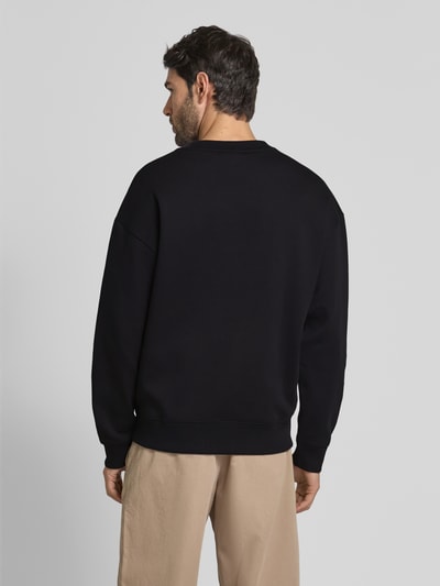 HUGO Sweatshirt mit gerippten Abschlüssen Modell 'Dettil' Black 5