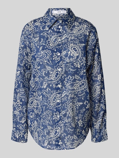 Mango Hemdbluse mit Knopfleiste Modell 'NEMO' Hellblau 2