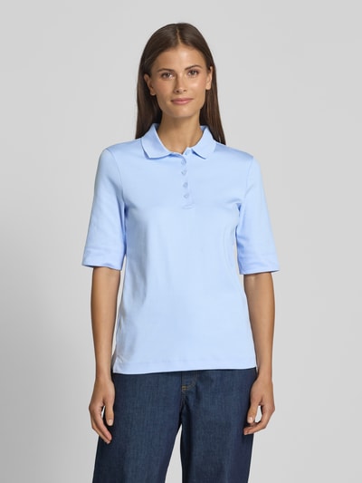 Christian Berg Woman Poloshirt mit kurzer Knopfleiste Bleu 4