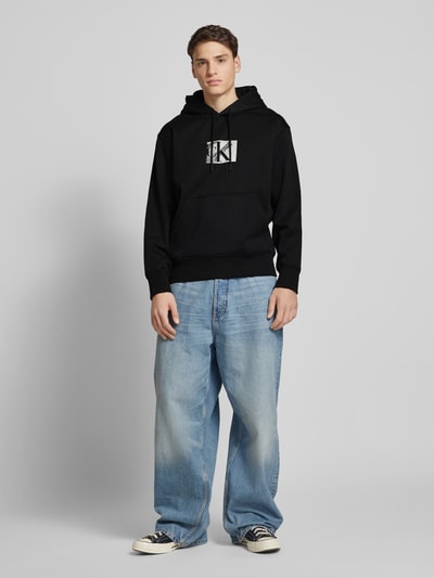 Calvin Klein Jeans Hoodie mit Label-Print Black 1