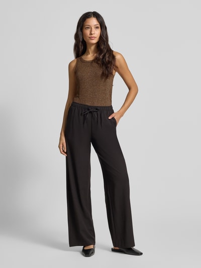 Vero Moda Regular fit wijde broek met viscose, model 'MILLY' Zwart - 1