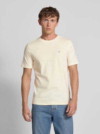 Scotch & Soda T-Shirt mit Logo-Stitching Offwhite 4