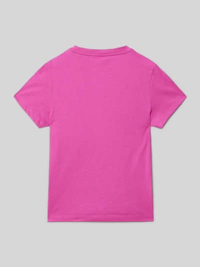 Lacoste T-shirt met logostitching Fuchsia - 3