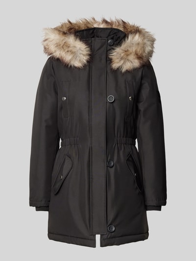 Only Taillierter Parka mit Kunstfellbesatz Modell 'IRIS' Metallic Black 1