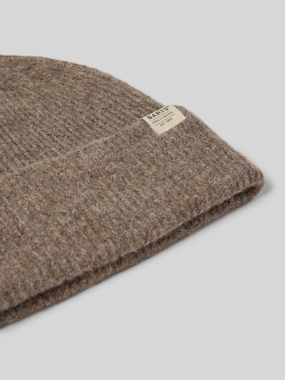 Barts Beanie met omslag en labeldetail, model 'Willian' Middenbruin gemêleerd - 2