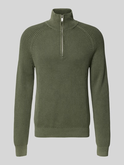 MCNEAL Gebreide pullover met ribboorden Olijfgroen - 2