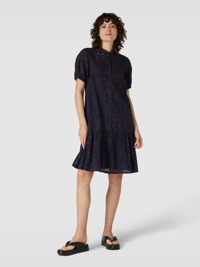 ROBE LÉGÈRE Blousejurk van katoen met broderie anglaise Marineblauw - 1