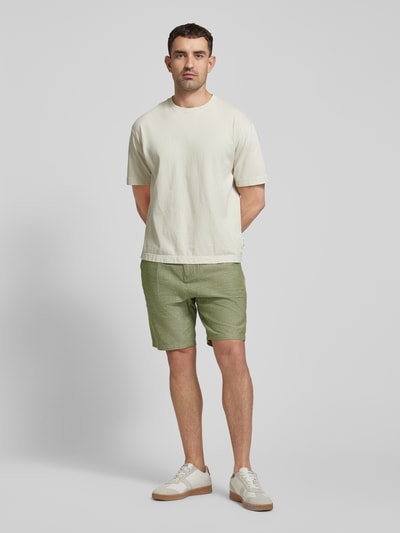 Scotch & Soda Regular fit bermuda met steekzakken opzij, model 'FAVE' Olijfgroen - 1