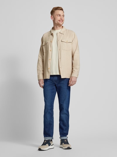 Brax Straight fit jeans met labelpatch, model 'CADIZ' Marineblauw - 1