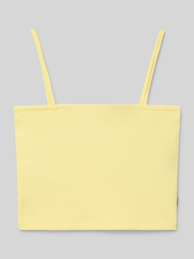 Garcia Top mit Spaghettiträgern und Label-Detail Hellgelb 1