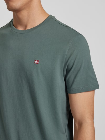 Napapijri T-Shirt mit Logo-Stitching Modell 'SALIS' Khaki 3