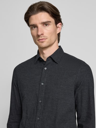 Marc O'Polo Shaped fit vrijetijdsoverhemd van puur katoen Antraciet gemêleerd - 3