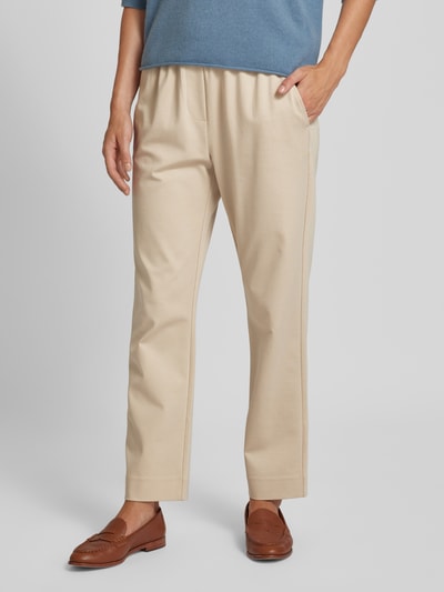 Weekend Max Mara Regular fit stoffen broek met elastische band, model 'ELFO' Beige - 4