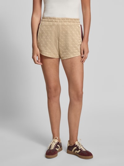 GUESS Activewear Shorts mit Allover-Logo-Print Modell 'Jacquard' Camel 4
