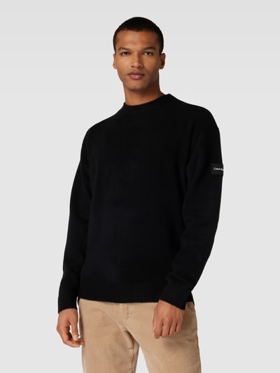 CK Calvin Klein Gebreide pullover met ribboorden Zwart - 4