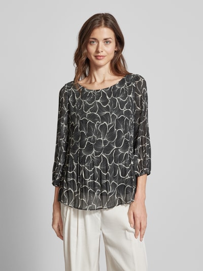 s.Oliver BLACK LABEL Plissee Bluse mit Allover-Muster  Black 4